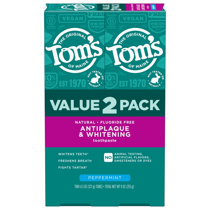 Fluoride Free Antiplaque Whitening Toothpaste - Peppermint