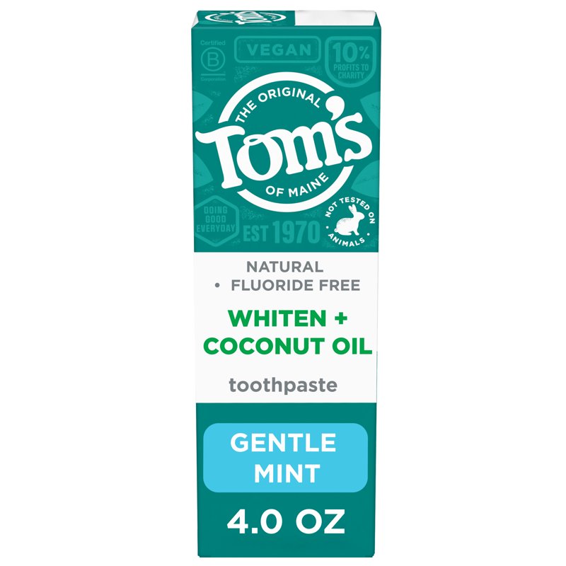 Natural Coconut Oil Toothpaste, Fluoride Free, 4 oz