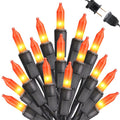 Orange Halloween String Lights 25ft 100 Incandescent Connectable Indoor Outdoor Decor