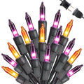 Halloween String Lights 25ft Purple & Orange Connectable Mini Bulb Lights for Indoor Outdoor Decor
