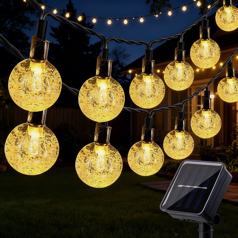 Solar String Lights Outdoor Globe 35.6ft 60 LED Waterproof Warm White with 8 Modes