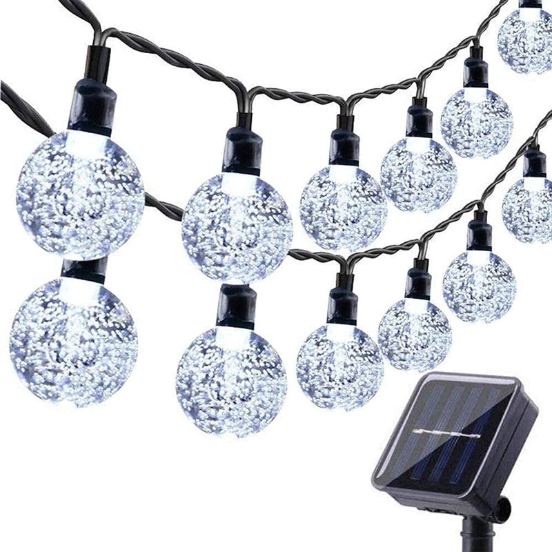Outdoor Solar String Lights 35.6ft White Globe LED Waterproof with 8 Modes