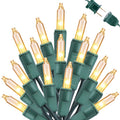 Toodour Warm White Christmas String Lights - 26.5ft 100 Incandescent Connectable Green Wire