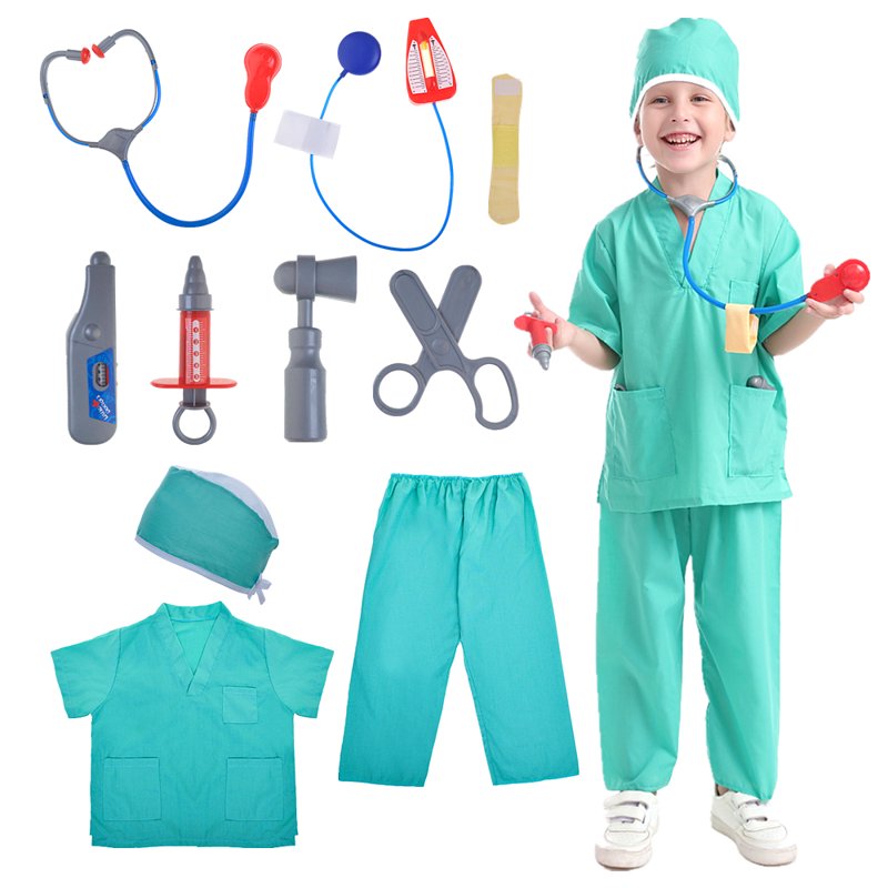 Kids Surgeon Role Play Costume Set - Halloween Dress Up, S