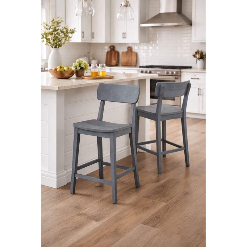Torino Wood Counter Stool - Charcoal Grey - Durable Design