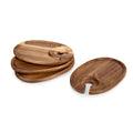 Wine Appetizer Plates Set of 4 - Acacia Wood Trays