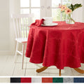Stain Resistant Cotton Polyester Tablecloth - 70" Round Red