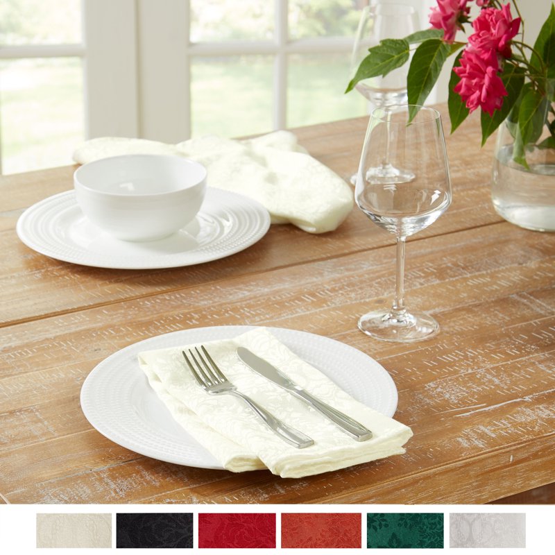 Stain Resistant Cotton/Polyester Napkins 20"x20" - Cream 4-Pack