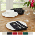 Square Cotton/Polyester Napkins - Stain Resistant, 4-Pack - Black, 20" x 20"
