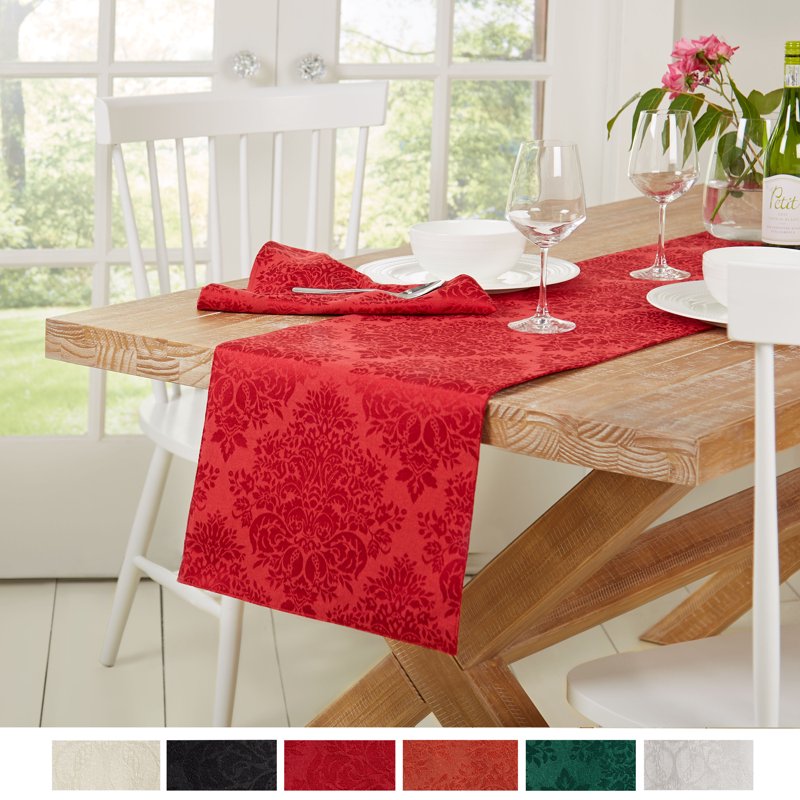 Lexington Table Runner 15" x 72" - Stain Resistant Red