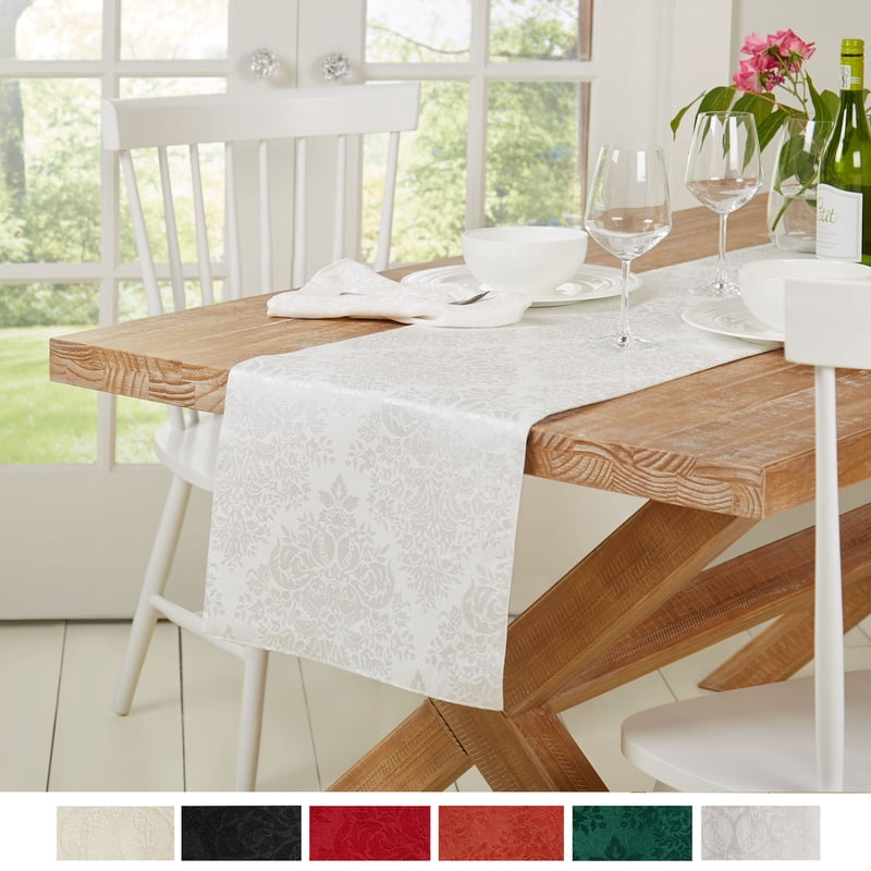 Lexington Table Runner 15"x72" - Stain Resistant Cotton Blend, White
