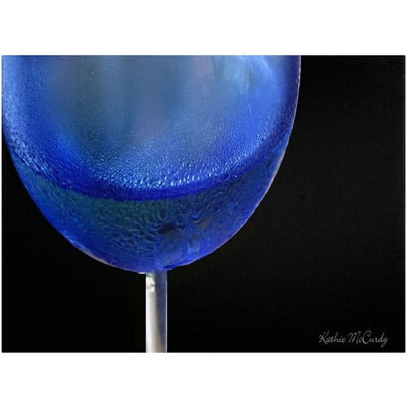 Blue Wine Glass Canvas Art - 10 x 19 Inch by Kathie McCurdy