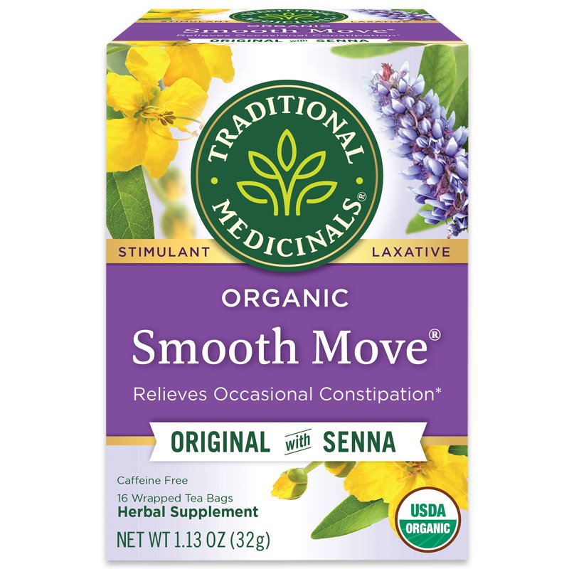 Organic Smooth Move Senna Laxative Herbal Tea Bags - 16 Count