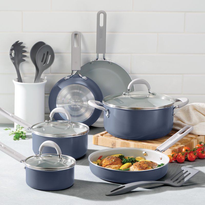 Ceramic Cookware Set - 13-Piece Everyday Collection, Blue
