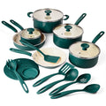 20-Piece Ceramic Nonstick Cookware Set - Green