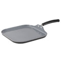 11-Inch Ceramic Square Griddle - Steel Gray, Dishwasher Safe