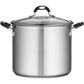 Stainless Steel 12 Quart Covered Stock Pot - Tri-Ply Base
