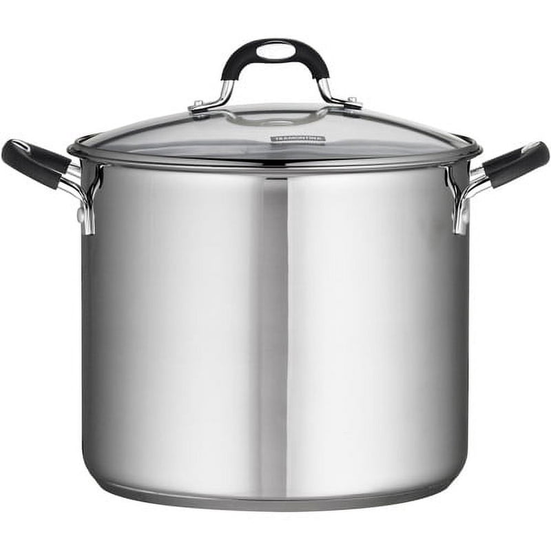 Stainless Steel 12 Quart Covered Stock Pot - Tri-Ply Base