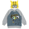 Transformers Bumblebee Toddler Fleece Sweatshirt & Cosplay Hat Set - Gray Yellow 5T