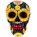 Day of the Dead Skull Decor - Black Sunflower Resin Skeleton Figurine