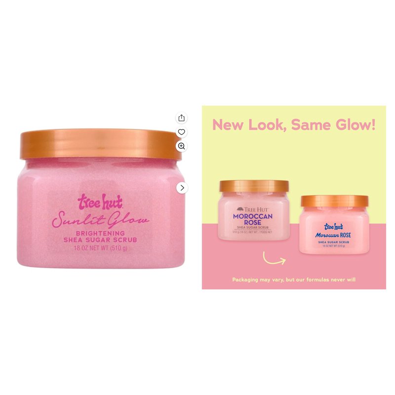 Shea Sugar Body Scrub Bundle - Sunlit Glow & Moroccan Rose, 18 oz Set