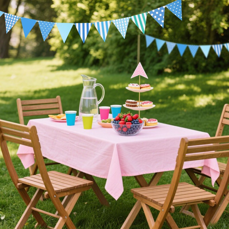 Blue Polka Dot & Stripe Pennant Banner String - 164ft 120Pcs Party Decorations - Variation of Blue-10