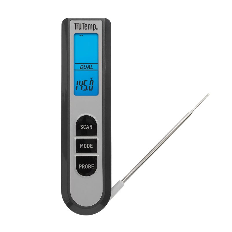 Infrared Digital Thermometer with Meat Probe - Gray