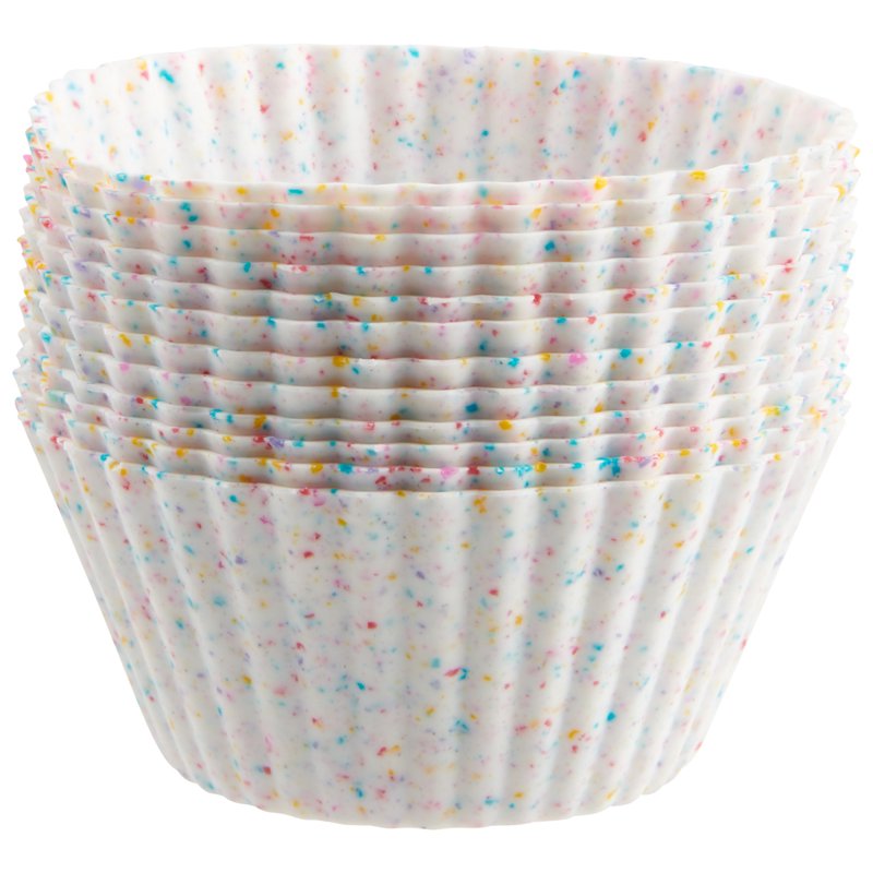 Silicone Baking Cups - 12 Pack for Muffins, Cupcakes & More