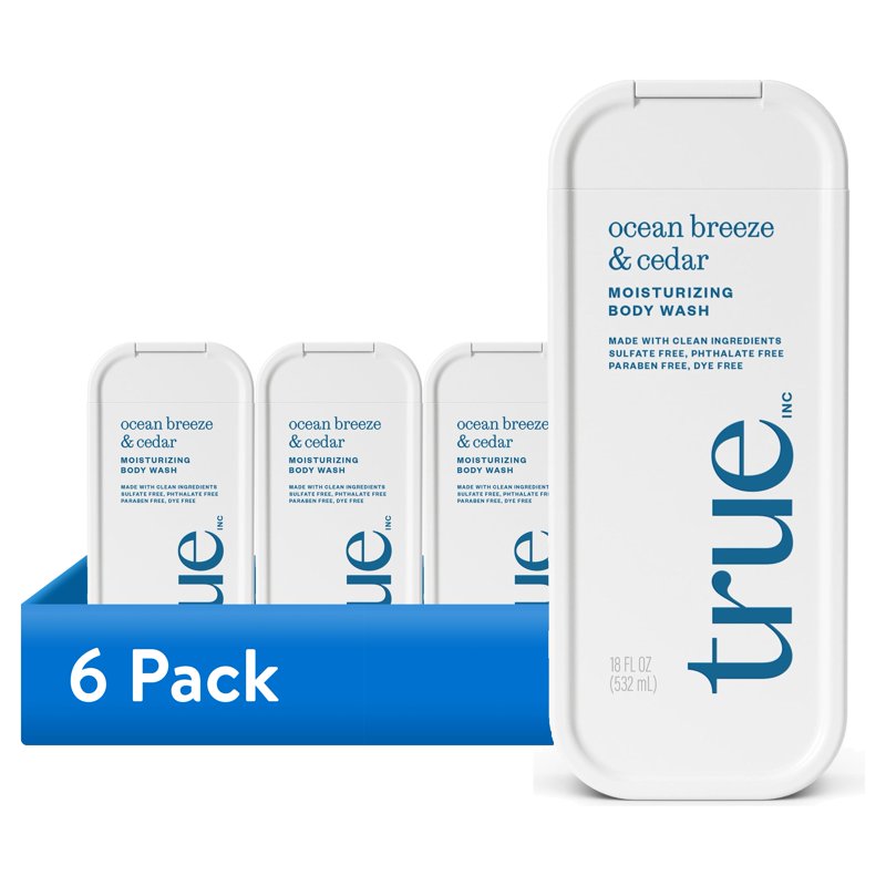 Ocean Breeze & Cedar Moisturizing Body Wash - Sulfate-Free 6 Pack (18 fl oz)