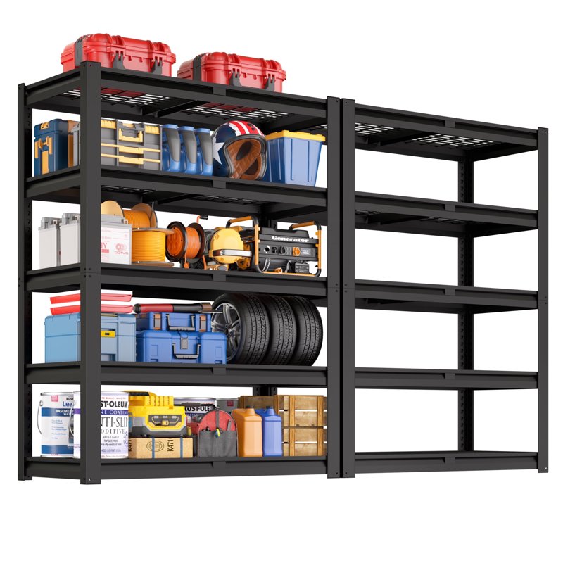 Heavy Duty Metal Storage Shelves 36W x 16D x 72H - 2 Pack, Adjustable Garage Shelving Units