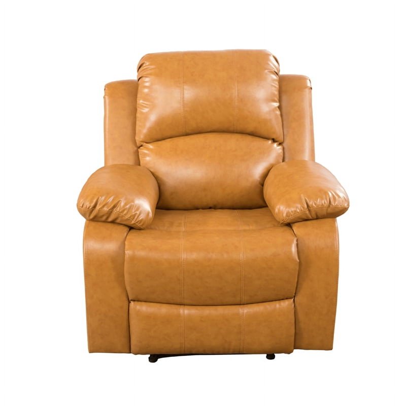 Overstuffed Vegan Leather Recliner Chair - Blue