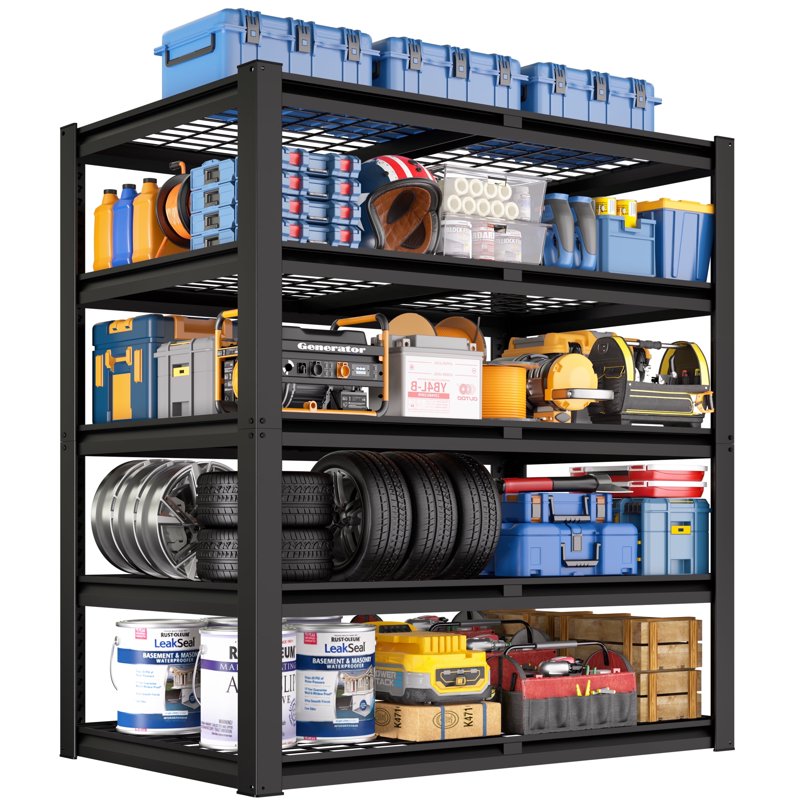 Heavy Duty Metal Garage Shelving Unit - 48 x 24 x 72 Inches, Adjustable Storage Rack