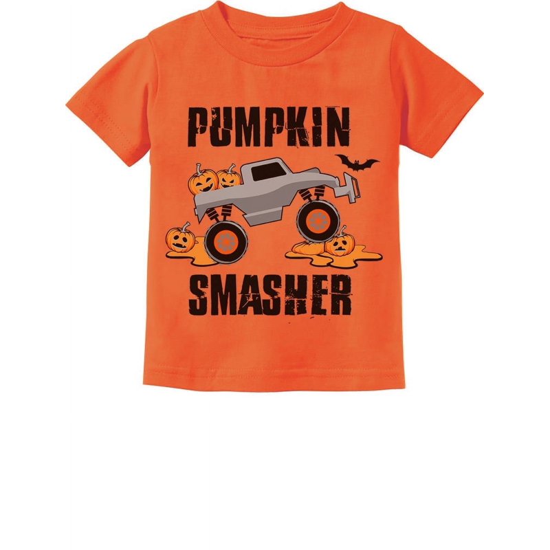 Toddler Halloween T-Shirt - Pumpkin Smasher Design, Orange, 5T