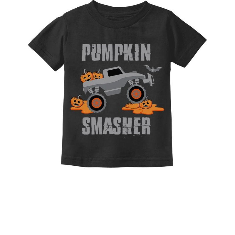 Toddler Halloween T-Shirt - Pumpkin Smasher Design, Black, 4T