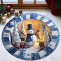 Christmas Round Non-Slip Doormat - Black+Friday Variation #12