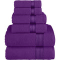 Luxury Turkish Cotton 6-Piece Towel Set - Purple, Bath, Hand & Washcloths