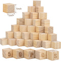 50PCS 1 Inch Wooden Blocks for Crafts Unfinished Pine Square Cubes DIY Toys