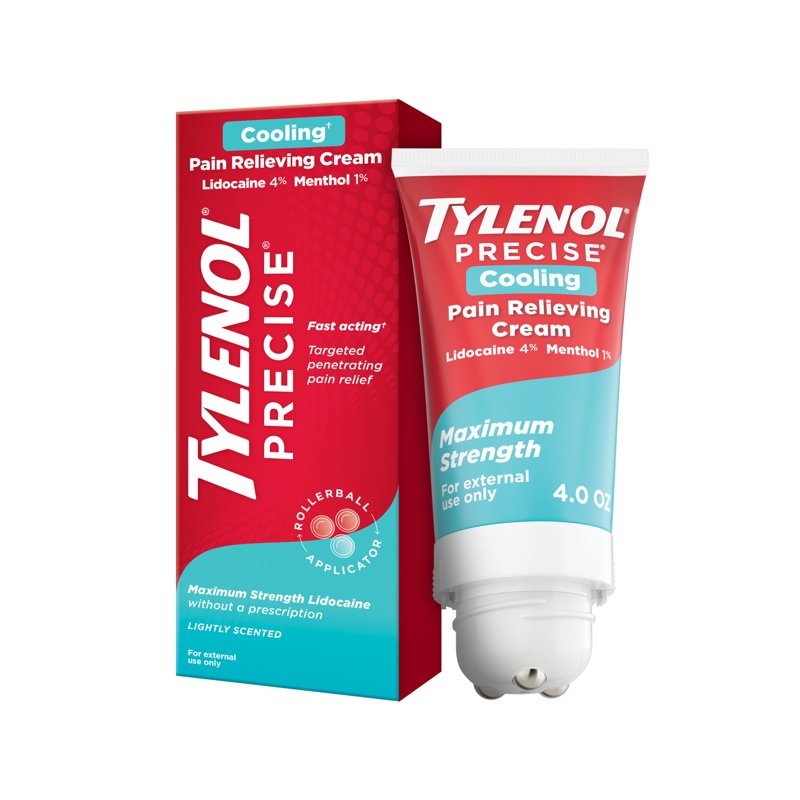 Precise Cooling Pain Relief Roll-On with 4% Lidocaine and Menthol, 4 oz