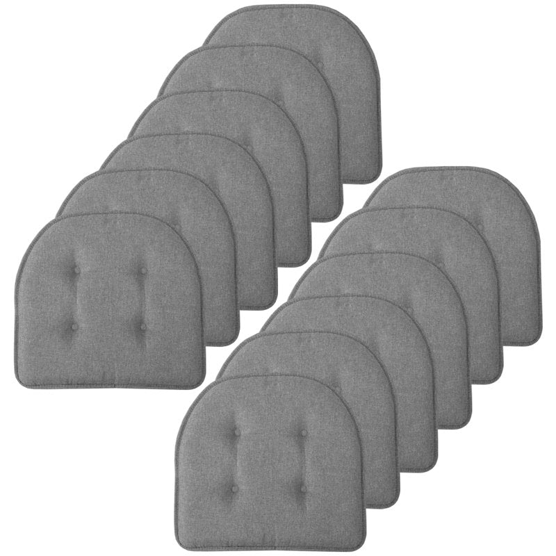 U-Shaped Memory Foam Chair Pad Cushion - 12 Pack, Gray