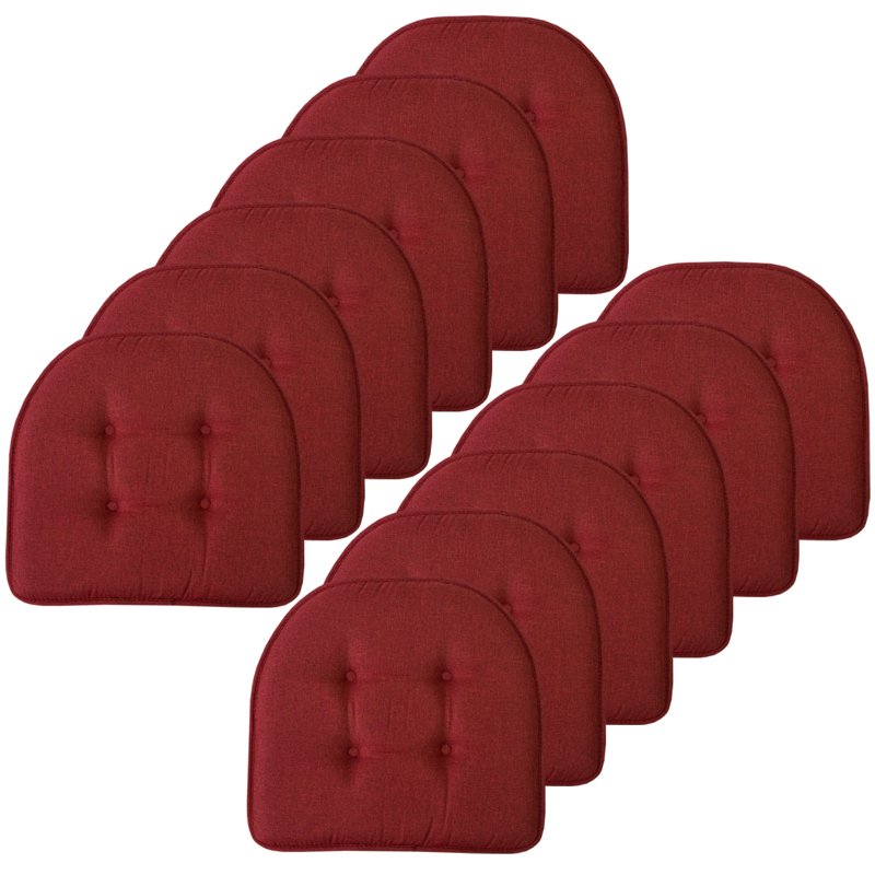 U-Shaped Memory Foam Chair Pad Cushion - 12 Pack, Wine