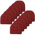 U-Shaped Memory Foam Chair Pad Cushion - 12 Pack, Wine