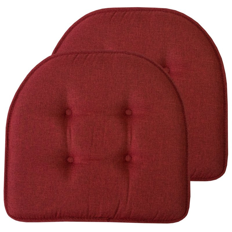 U-Shaped Memory Foam Chair Pad Cushions 2-Pack - Wine