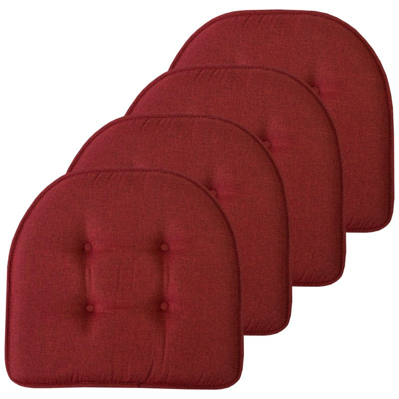 U-Shaped Memory Foam Chair Pad Cushion 4-Pack - Wine