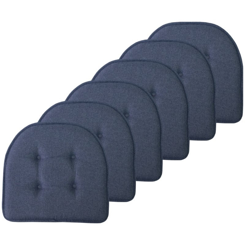 U-Shaped Memory Foam Chair Pad Cushion 6-Pack - Denim