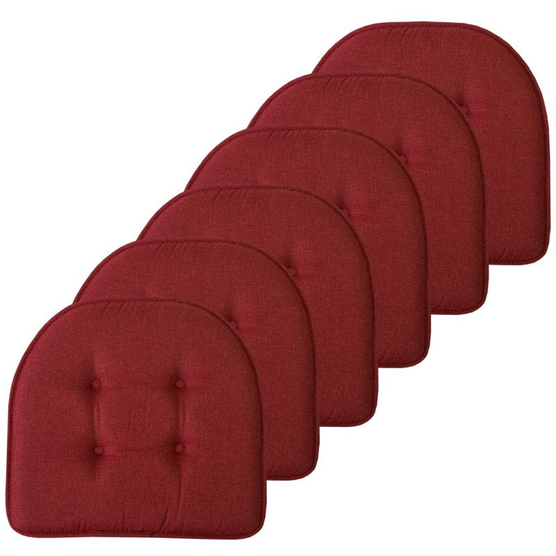 U-Shaped Memory Foam Chair Pad Cushion 6-Pack - Wine