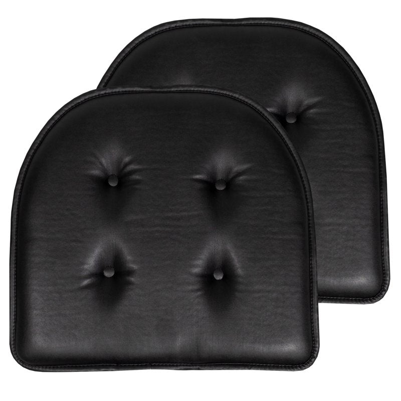 U-Shaped Memory Foam Chair Pad Cushions - 2 Pack, Black