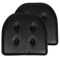 U-Shaped Memory Foam Chair Pad Cushions - 2 Pack, Black