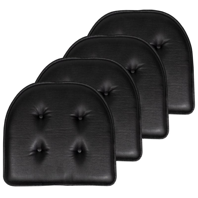 U-Shaped Memory Foam Chair Pad Cushion 4-Pack - Black