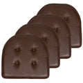 U-Shaped Memory Foam Chair Pad Cushion 4-Pack - Brown