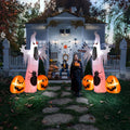 12FT Outdoor Halloween Inflatable Ghost and Pumpkin Decor with LED Lights